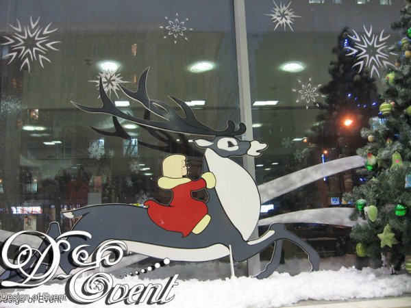 Роспись витрин к новому году