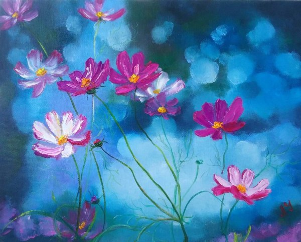 Космея гуашь