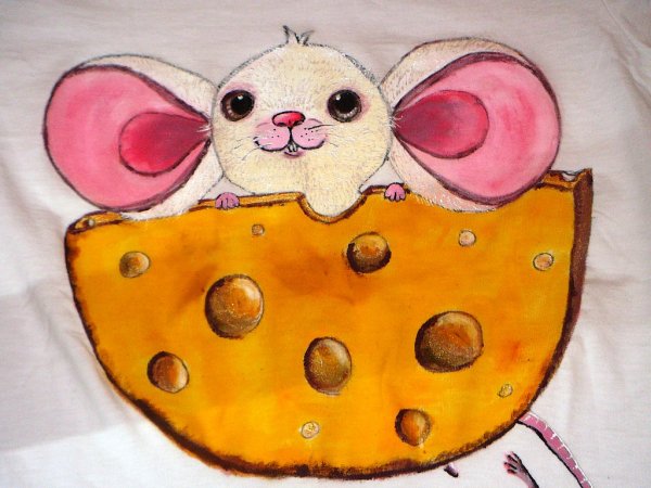 Рисование мышку сыром