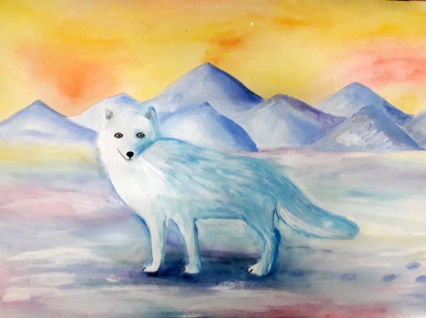 Песец гуашью