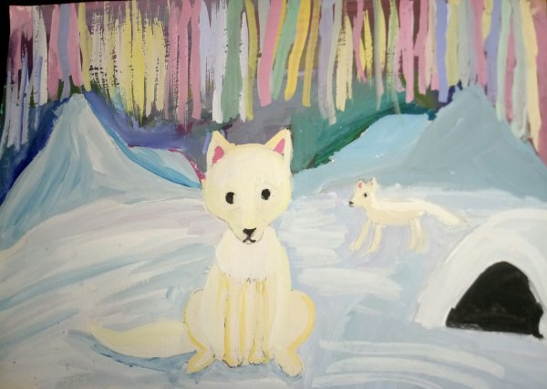Песец гуашью