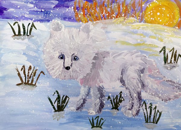 Песец живопись