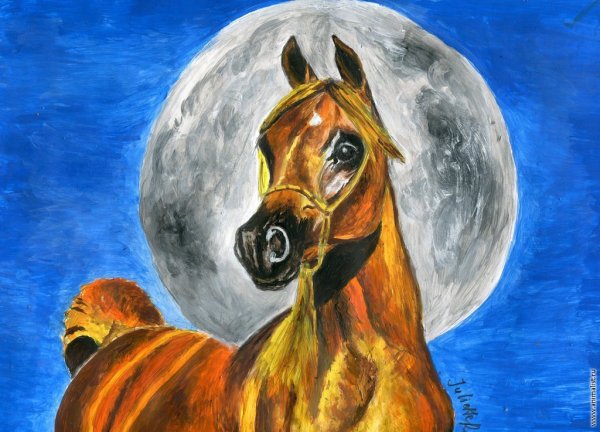 Лошадь акриловыми красками
