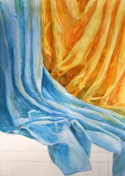 Драпировка гуашью