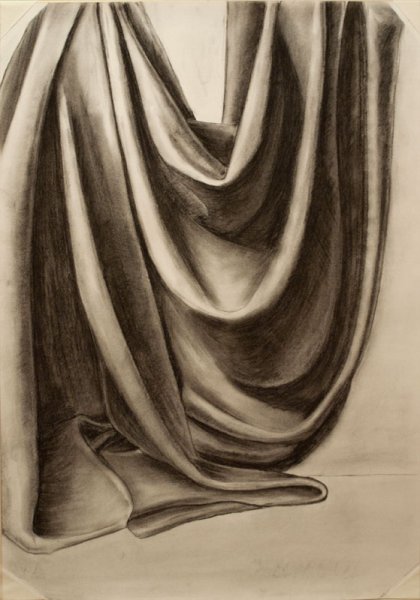 Академический Этюд драпировка гуашь