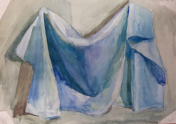 Академический Этюд драпировка гуашь