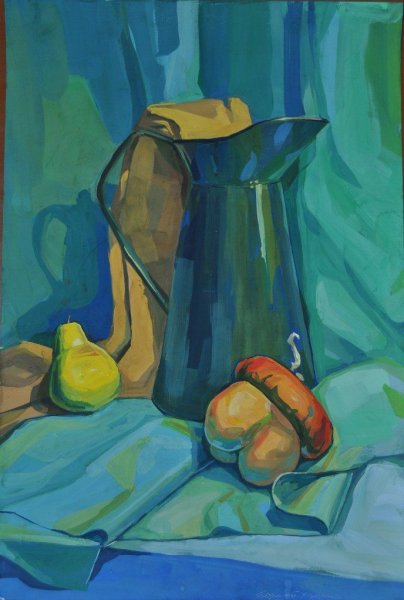 Драпировка ткани акварелью