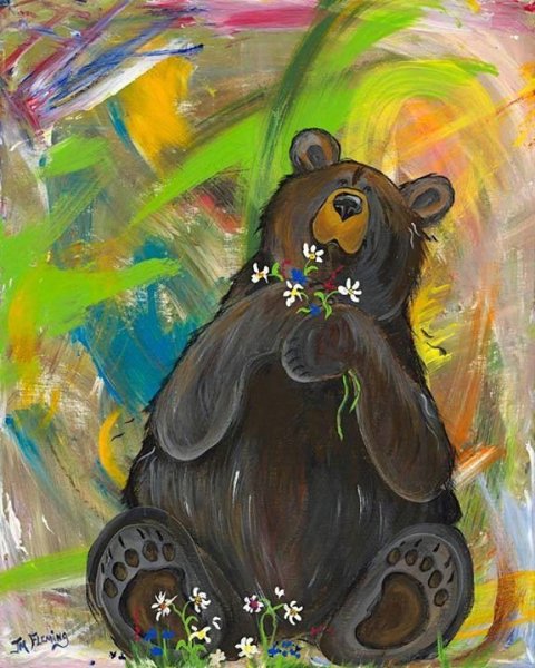 Медвежонок гуашью