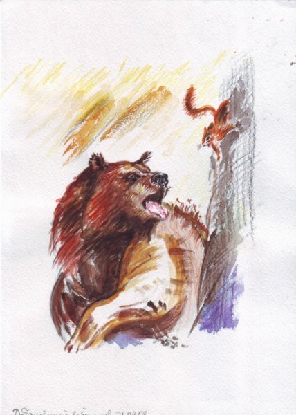 Акварельные белые медведи