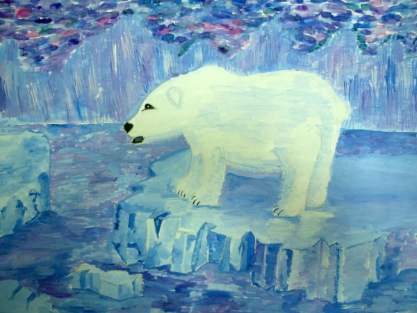 Медведь гуашью