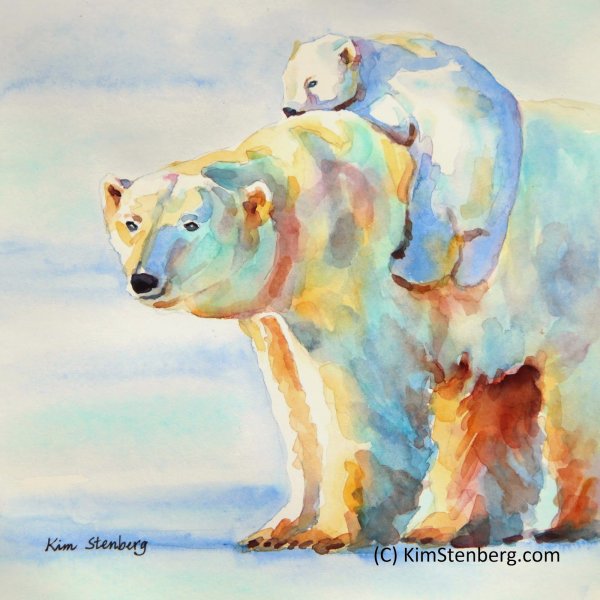 Морды животных акварелью