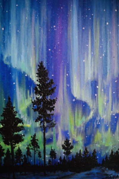 Северное сияние живопись