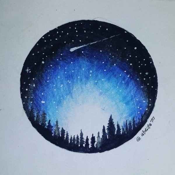 Луна на круглом холсте