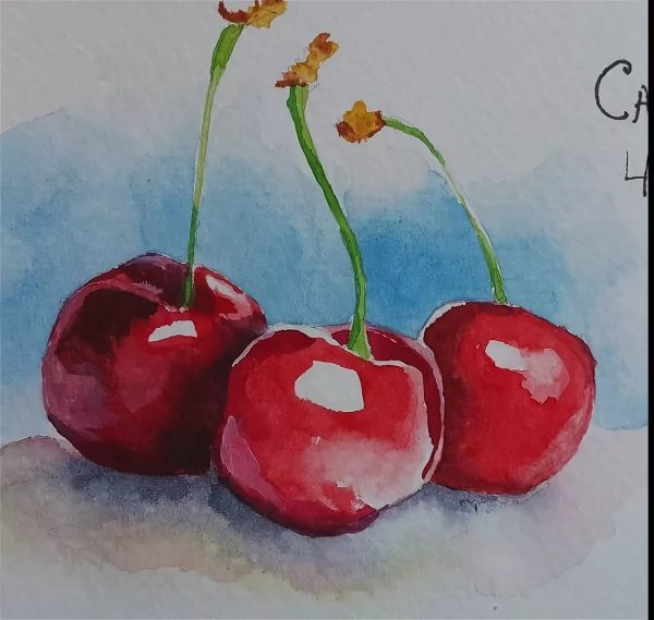 Вишня рисунок гуашью