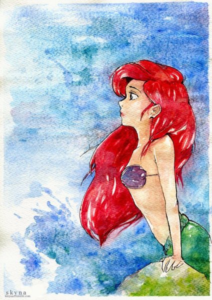 Русалочка гуашью