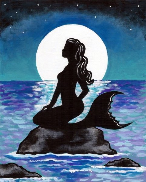 Русалочка гуашью