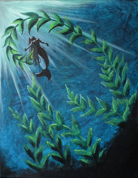 Русалка гуашью