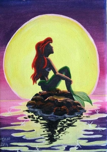 Живопись гуашью Русалка