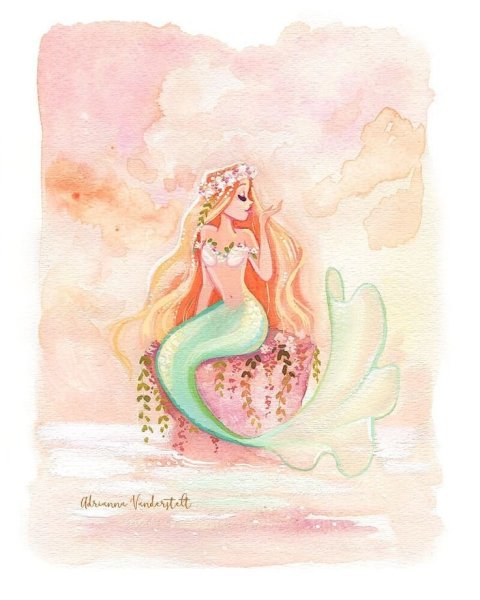 Рисунки гуашью легкие и красивые русалки