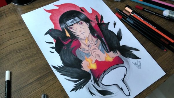 Итачи арт маркерами