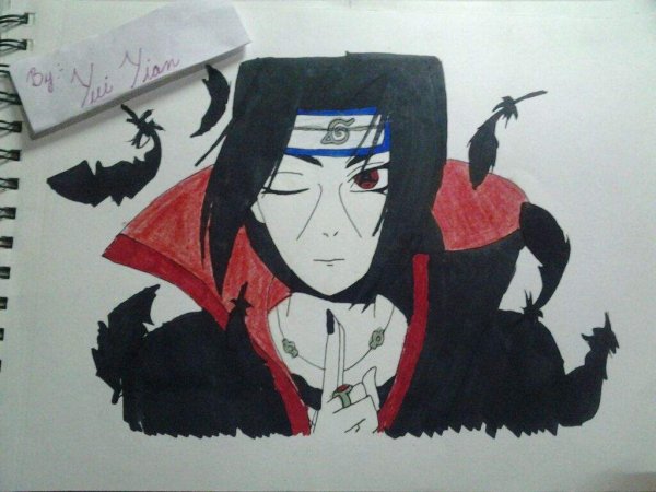 Учиха Итачи красками