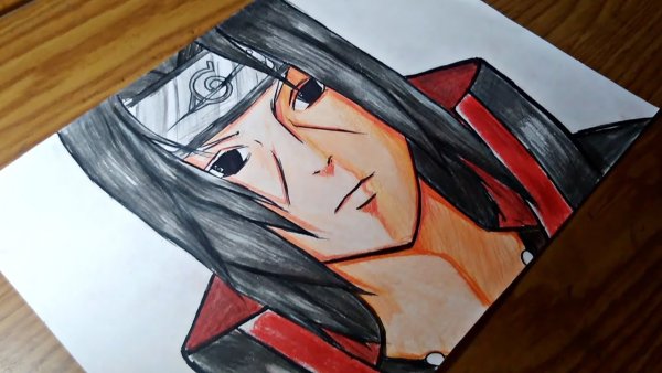 Итачи рисунок красками