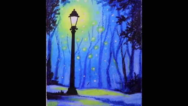 Фонарь гуашью