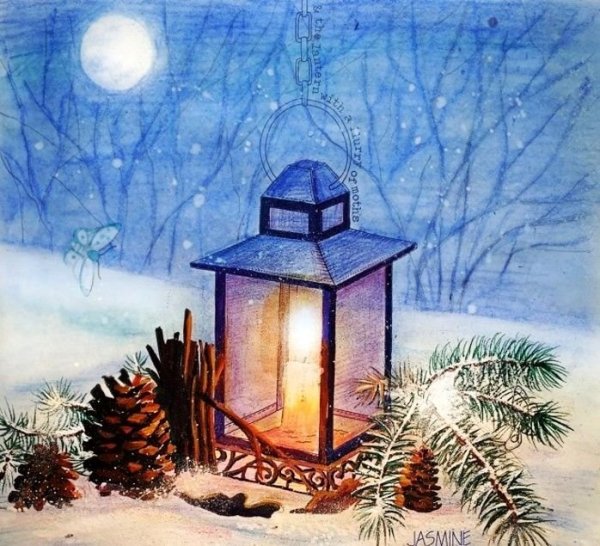 Новогодний фонарик живопись
