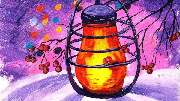 Новогодний натюрморт рисунок