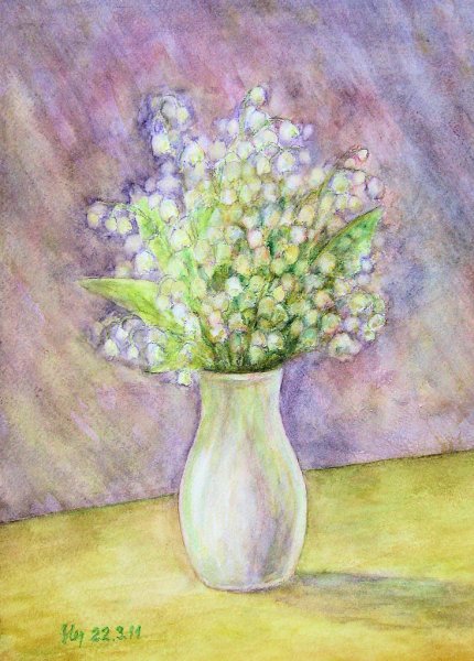 Натюрморт с ландышами детские рисунки