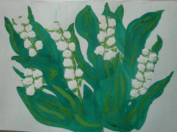 Рисование Ландыши старшая группа