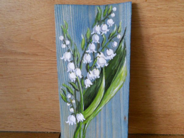 Ландыши акрил гуашь