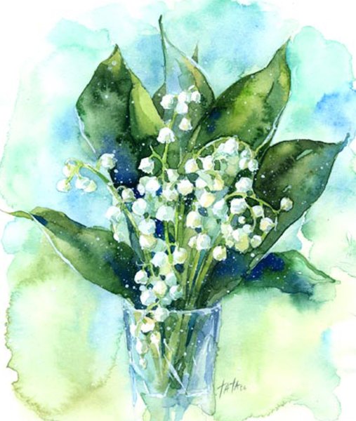 Акварель цветы Анна Катаниан