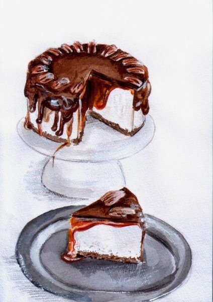 Тортик нарисованный шоколадный