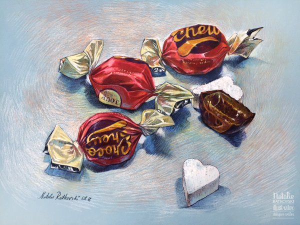 Конфеты акварель