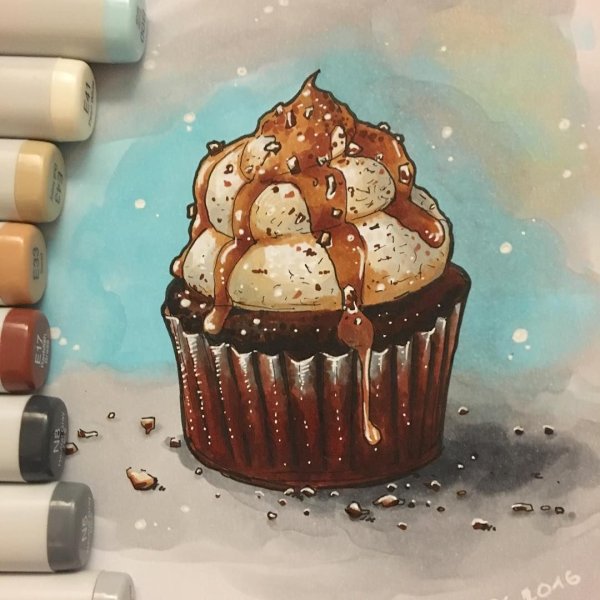 Кекс маркерами