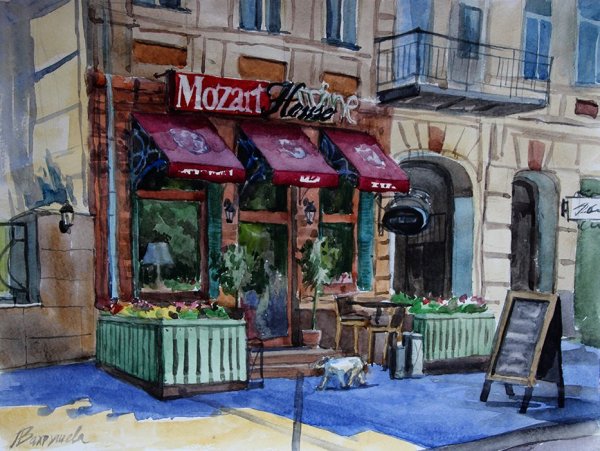 Иллюстрации уличное кафе