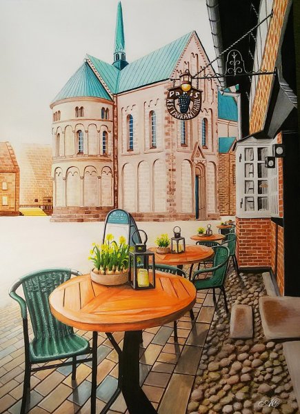 Роспись стен кафе уличное