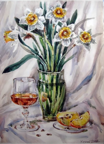 Натюрморт с нарциссами Ольга Базанова