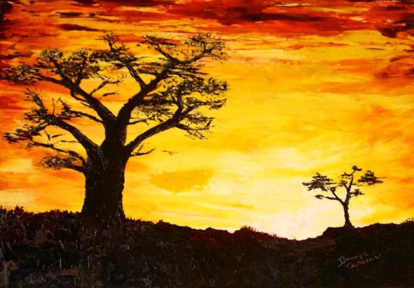 Пейзажи Африки живопись баобаб