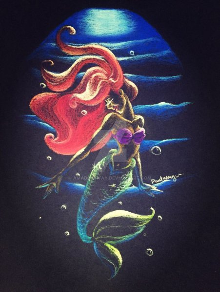 Русалочка гуашью
