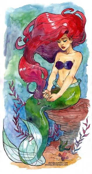 Русалочка гуашью