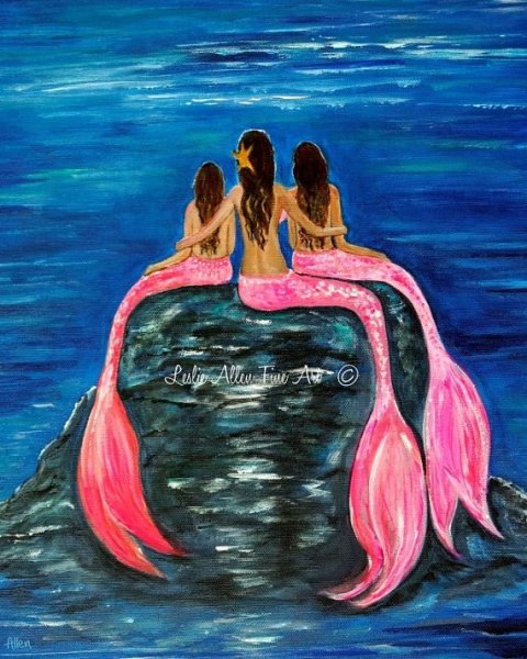 Русалка гуашью