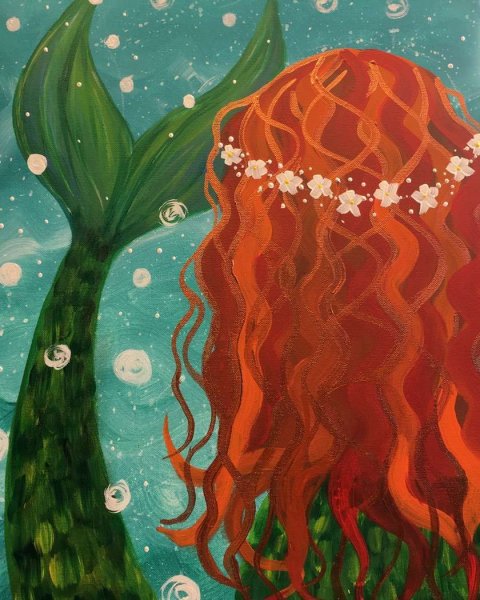 Русалочка акварель