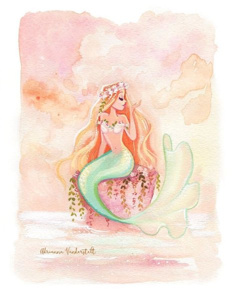 Рисование акрилом Русалка