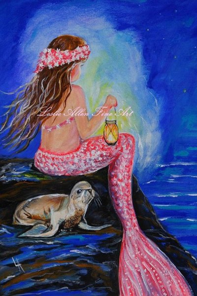 Русалка гуашью