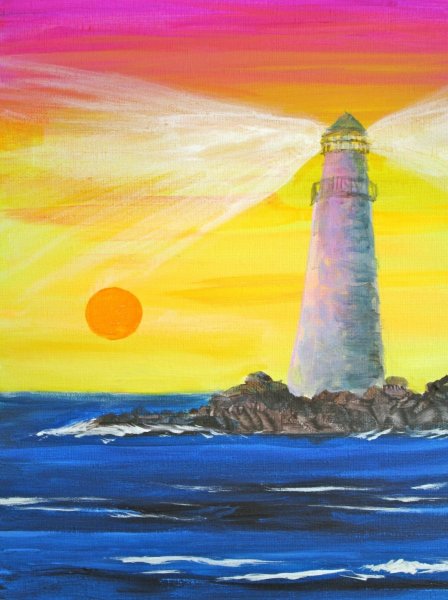 Маяк гуашью