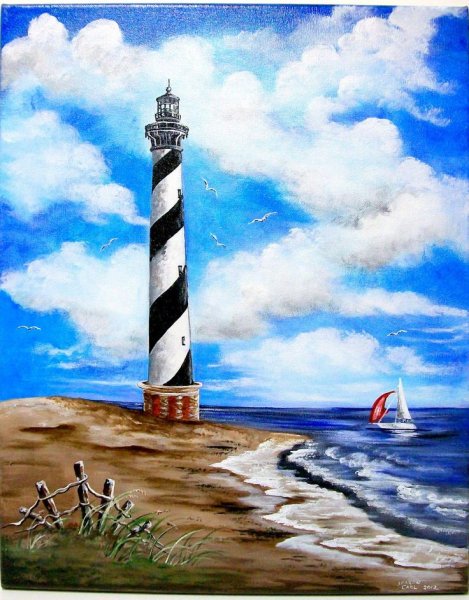 Маяк гуашью