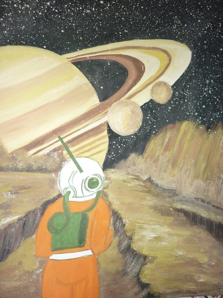 Композиция космос гуашью