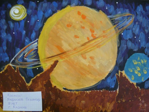 Космос рисунок гуашью